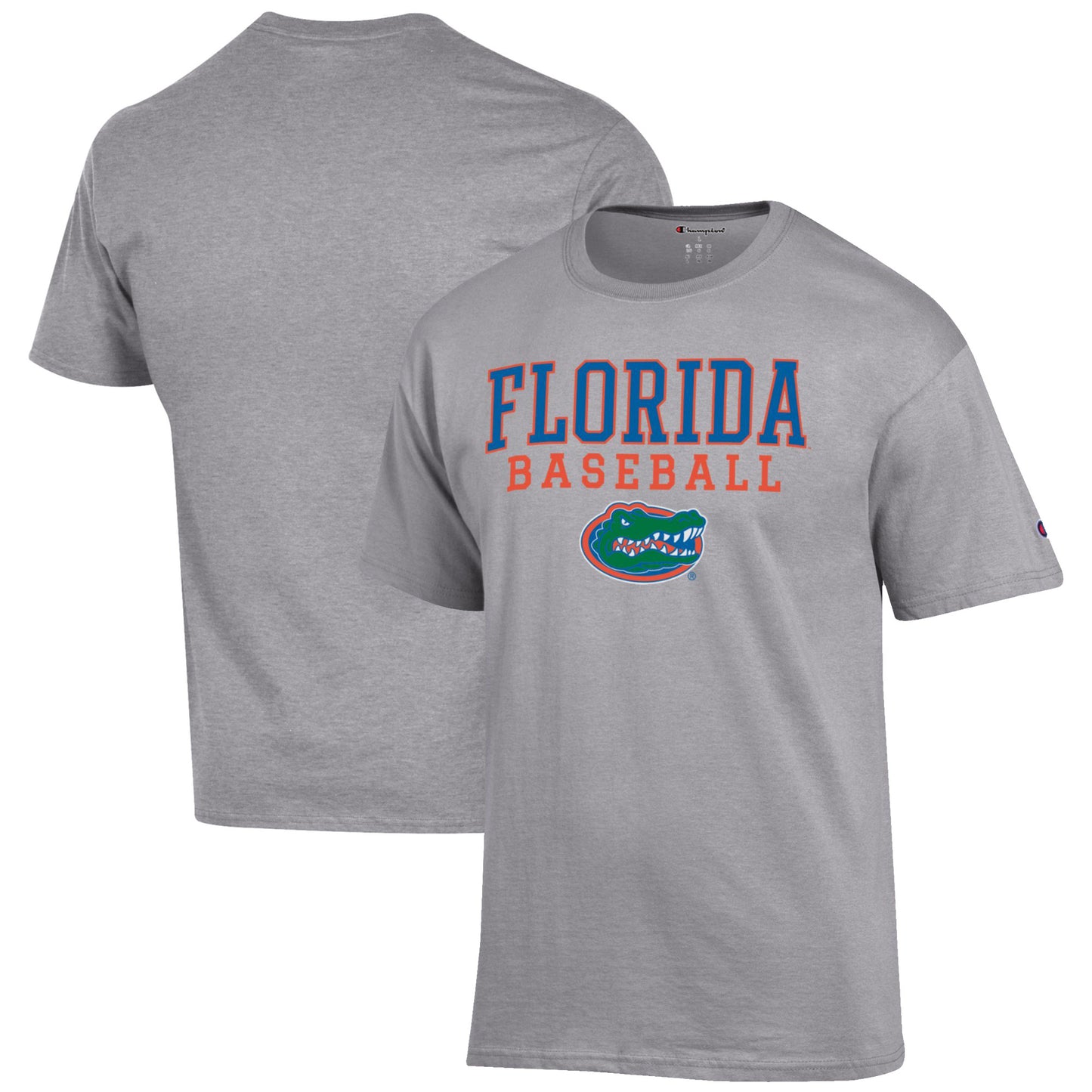 Men's Champion Gray Florida Gators Baseball Stack T-Shirt