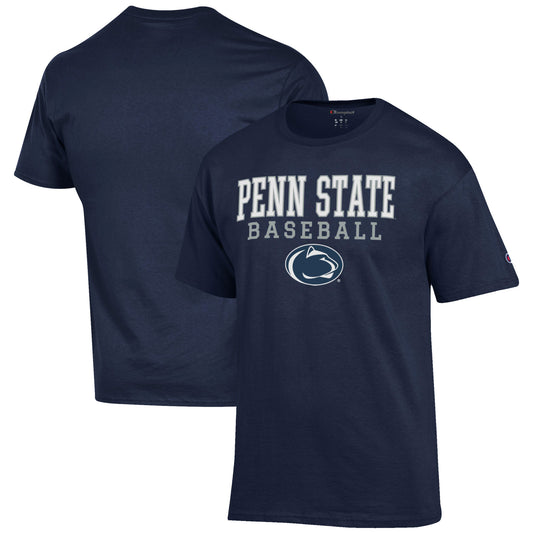 Men's Champion Navy Penn State Nittany Lions Baseball Stack T-Shirt