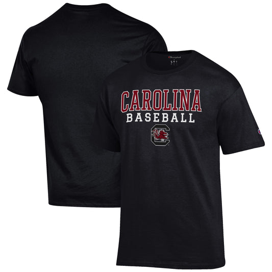 Men's Champion Black South Carolina Gamecocks Baseball Stack T-Shirt