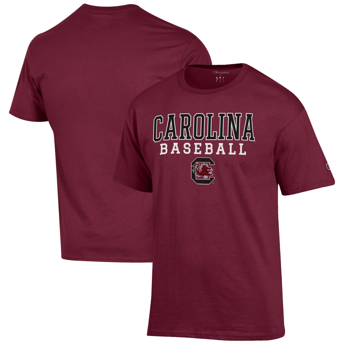 Men's Champion Garnet South Carolina Gamecocks Baseball Stack T-Shirt