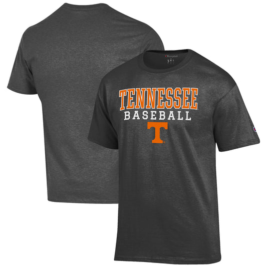 Men's Champion Charcoal Tennessee Volunteers Baseball Stack T-Shirt