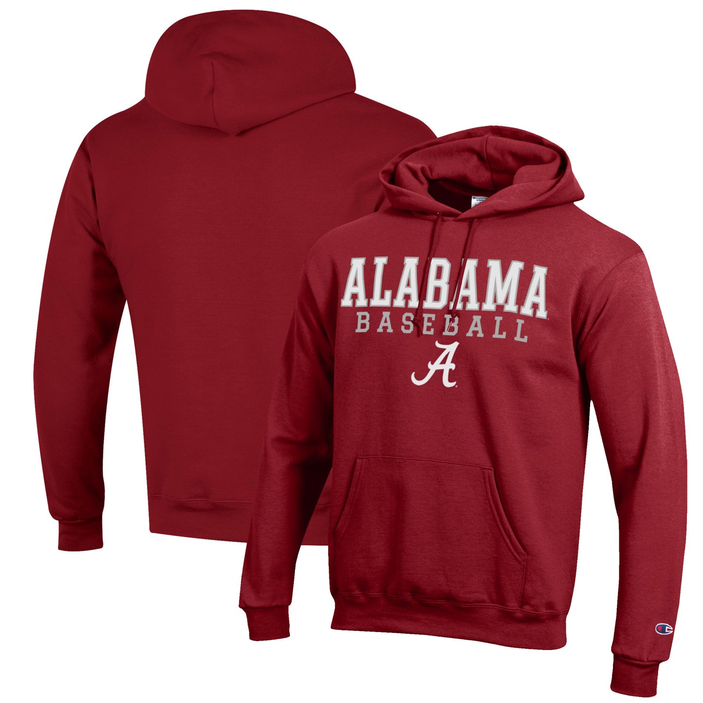 Men's Champion Crimson Alabama Crimson Tide Baseball Stack Pullover Hoodie