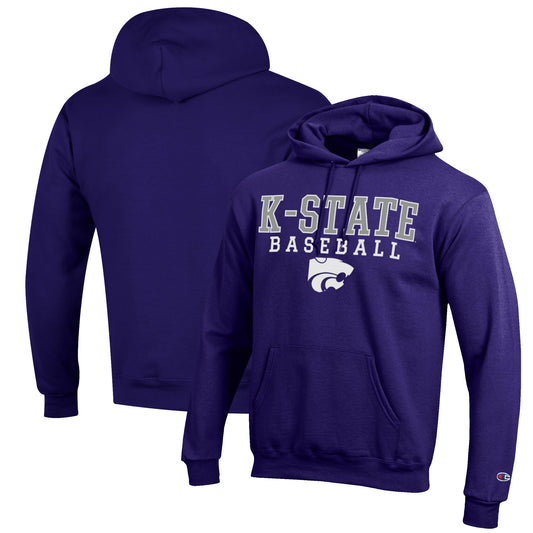 Men's Champion Purple Kansas State Wildcats Baseball Stack Pullover Hoodie