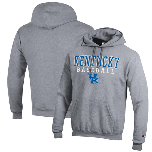 Men's Champion Gray Kentucky Wildcats Baseball Stack Pullover Hoodie