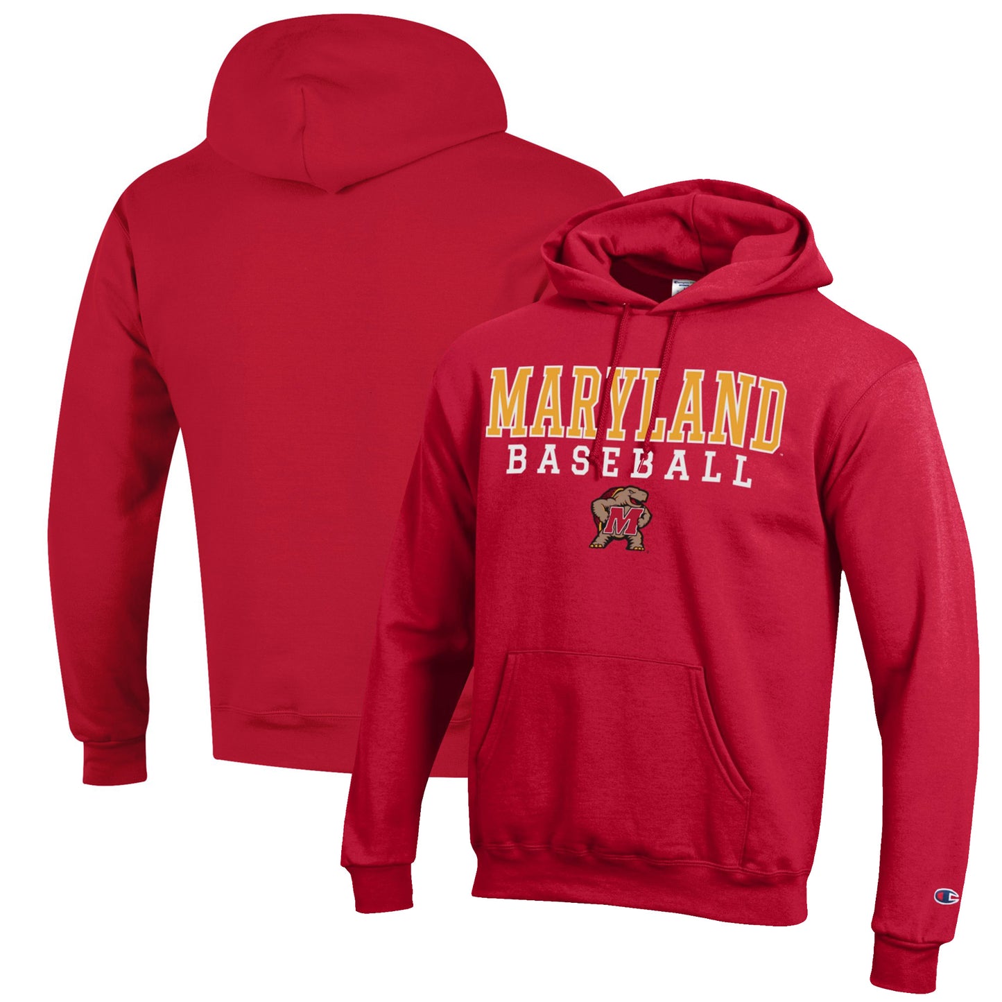 Men's Champion Red Maryland Terrapins Baseball Stack Pullover Hoodie