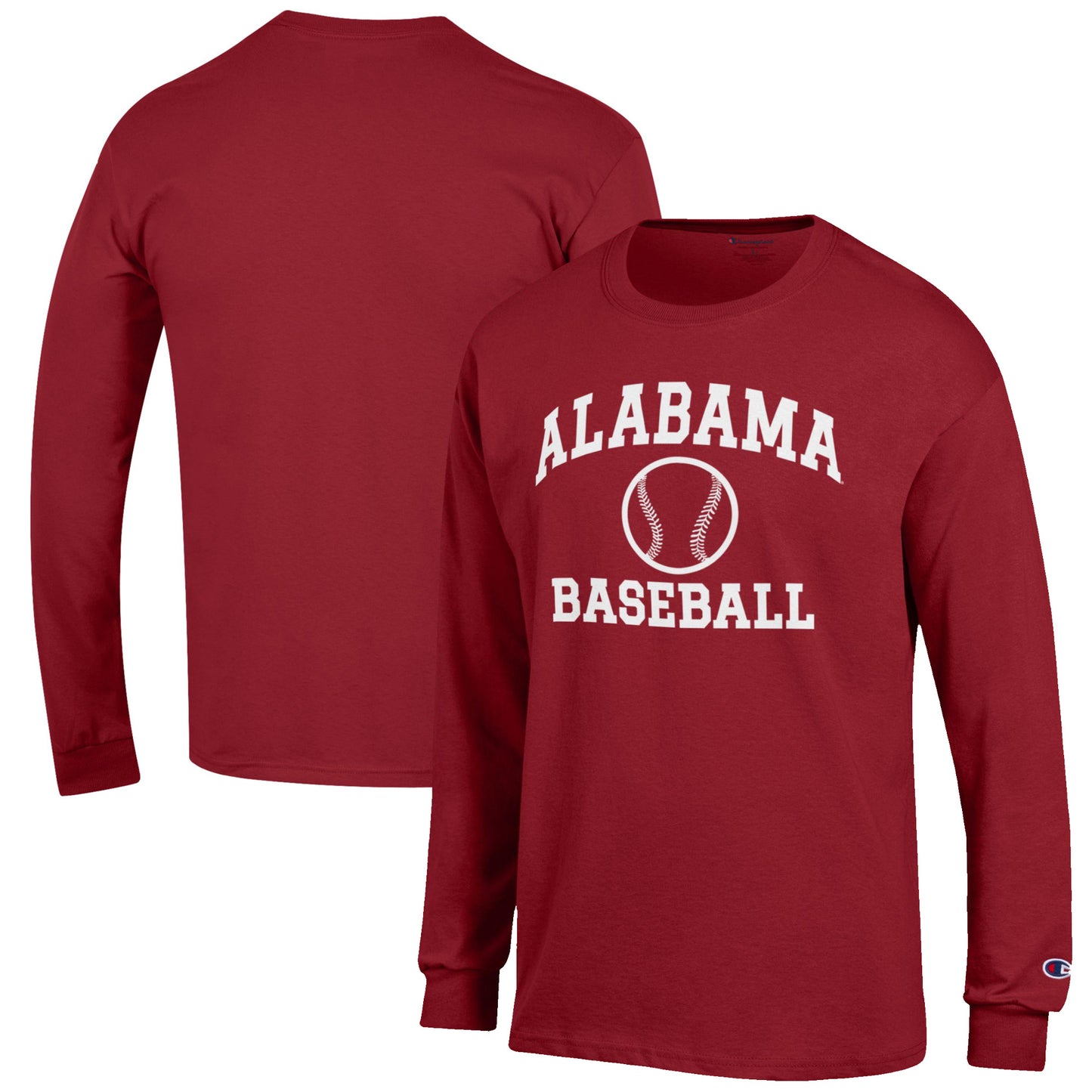 Men's Champion Crimson Alabama Crimson Tide Baseball Icon Long Sleeve T-Shirt