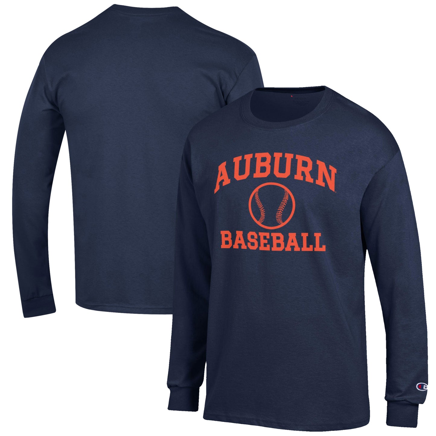 Men's Champion Navy Auburn Tigers Baseball Icon Long Sleeve T-Shirt