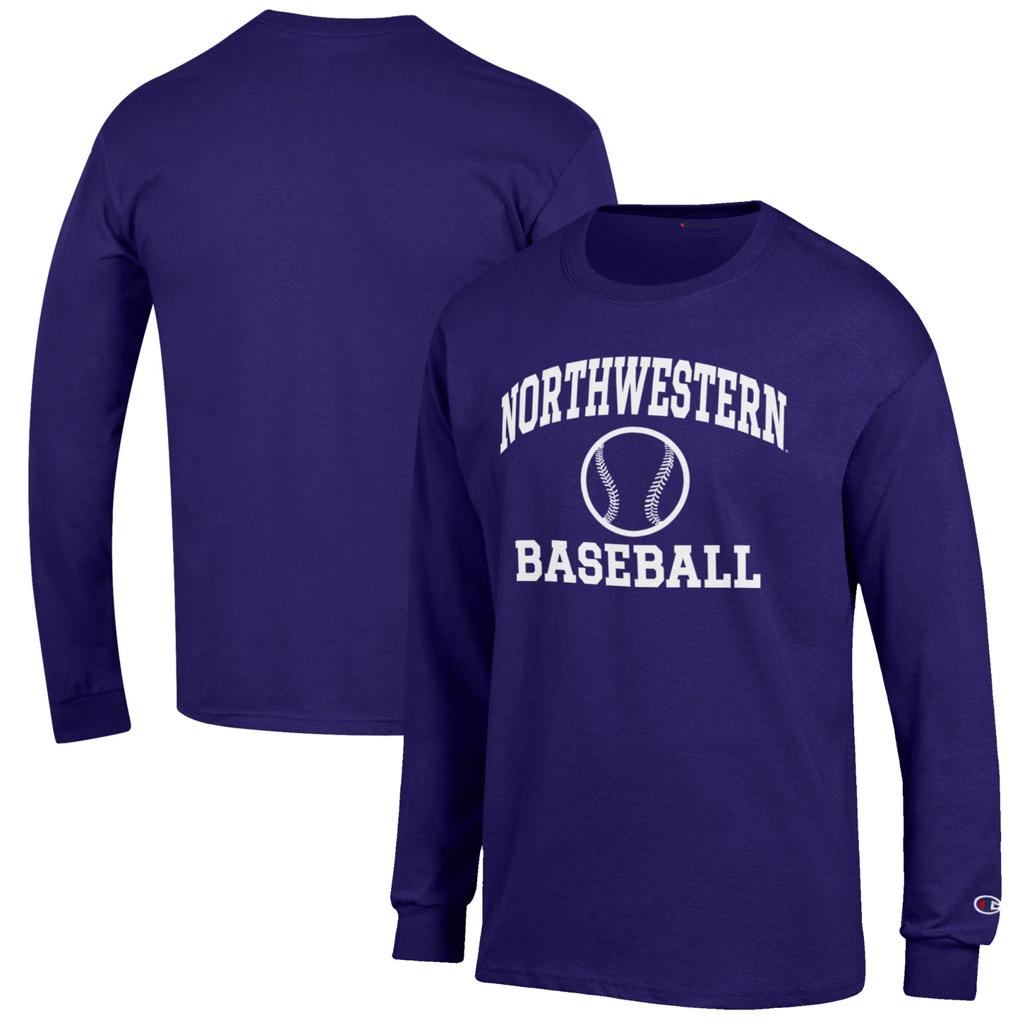 Men's Champion Purple Northwestern Wildcats Baseball Icon Long Sleeve T-Shirt