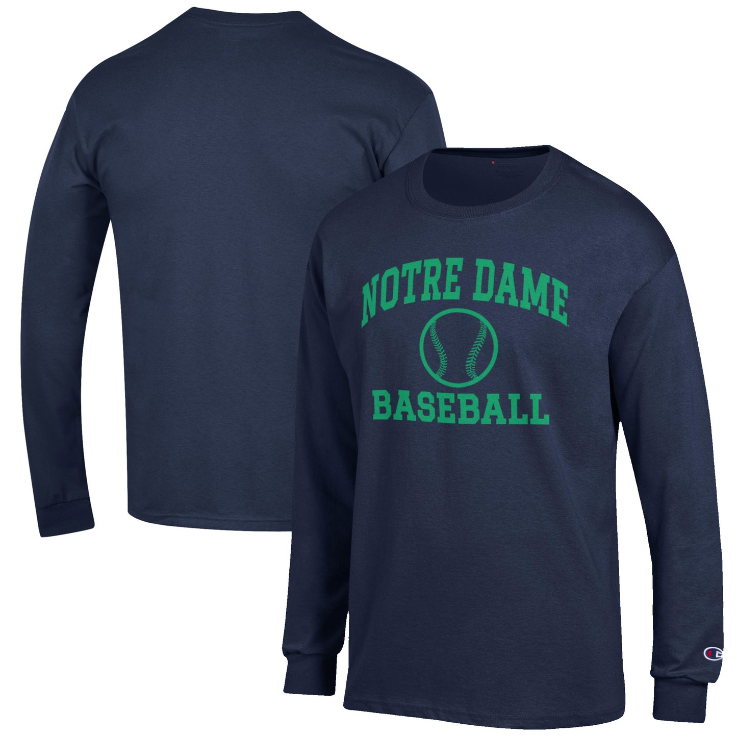 Men's Champion Navy Notre Dame Fighting Irish Baseball Icon Long Sleeve T-Shirt