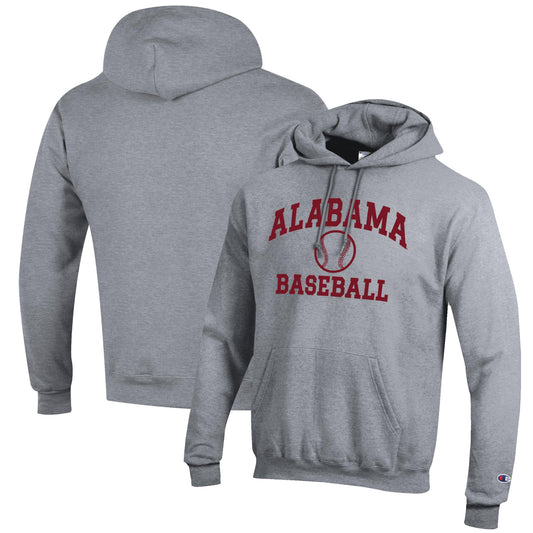 Men's Champion Gray Alabama Crimson Tide Baseball Icon Pullover Hoodie