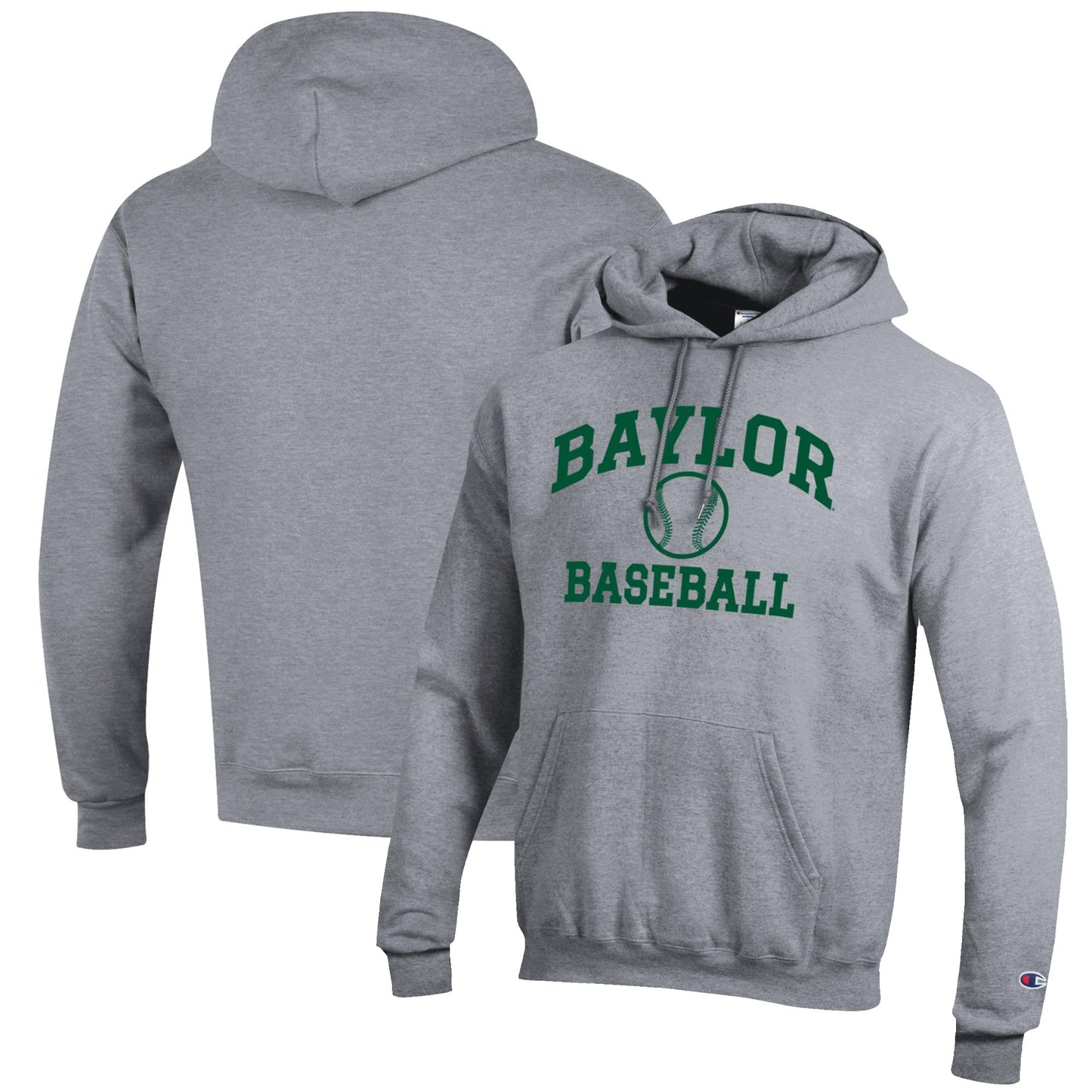 Men's Champion Gray Baylor Bears Baseball Icon Pullover Hoodie