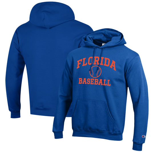 Men's Champion Royal Florida Gators Baseball Icon Pullover Hoodie