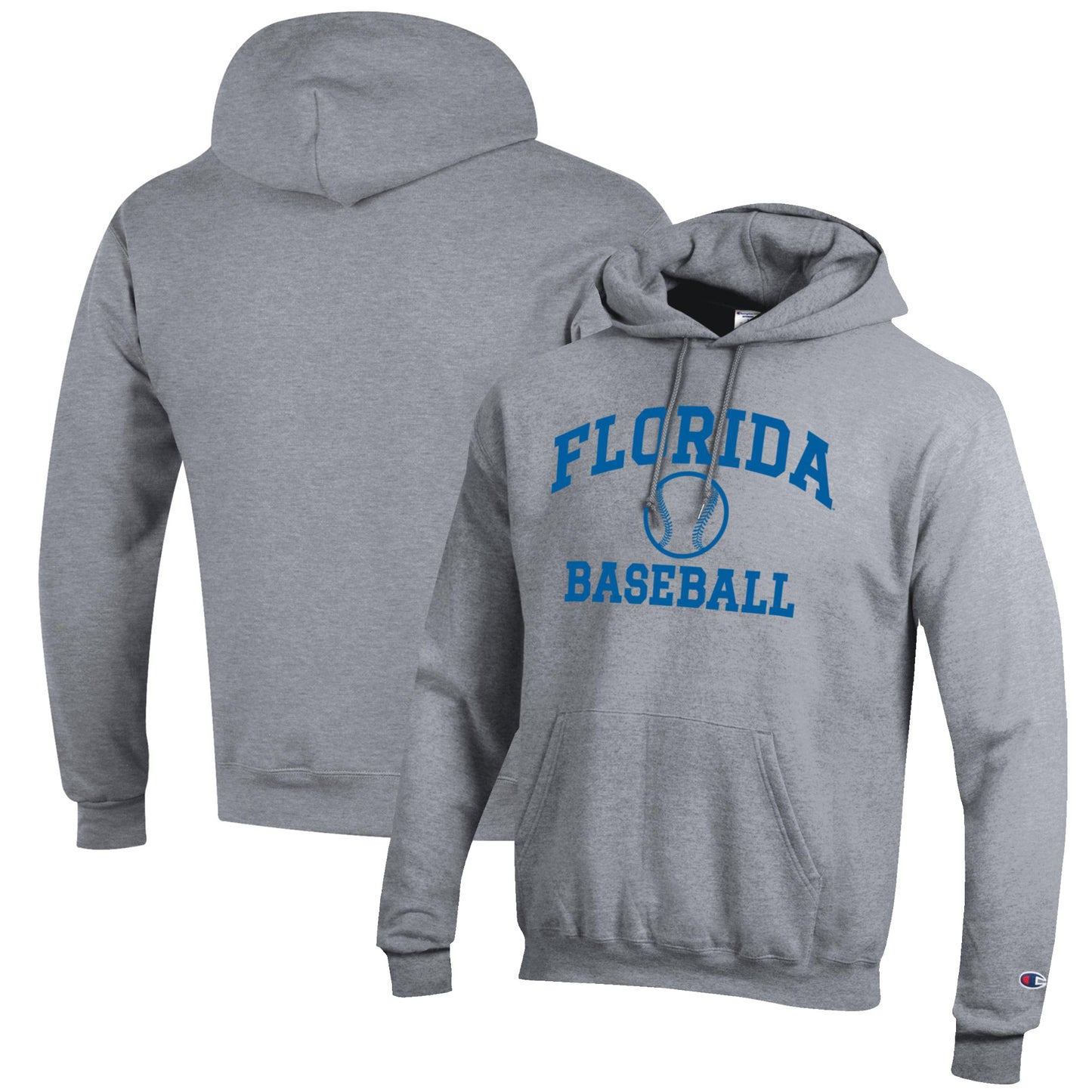 Men's Champion Gray Florida Gators Baseball Icon Pullover Hoodie