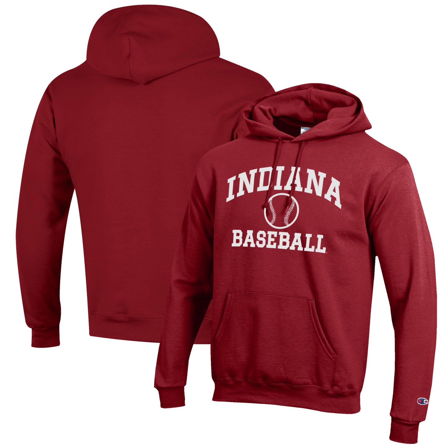 Men's Champion Crimson Indiana Hoosiers Baseball Icon Pullover Hoodie