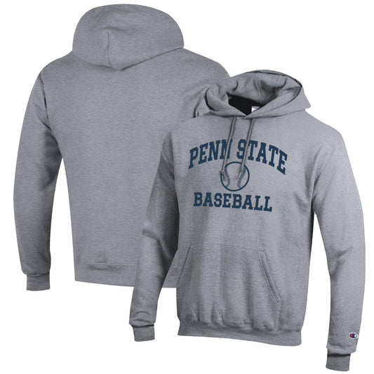 Men's Champion Gray Penn State Nittany Lions Baseball Icon Pullover Hoodie