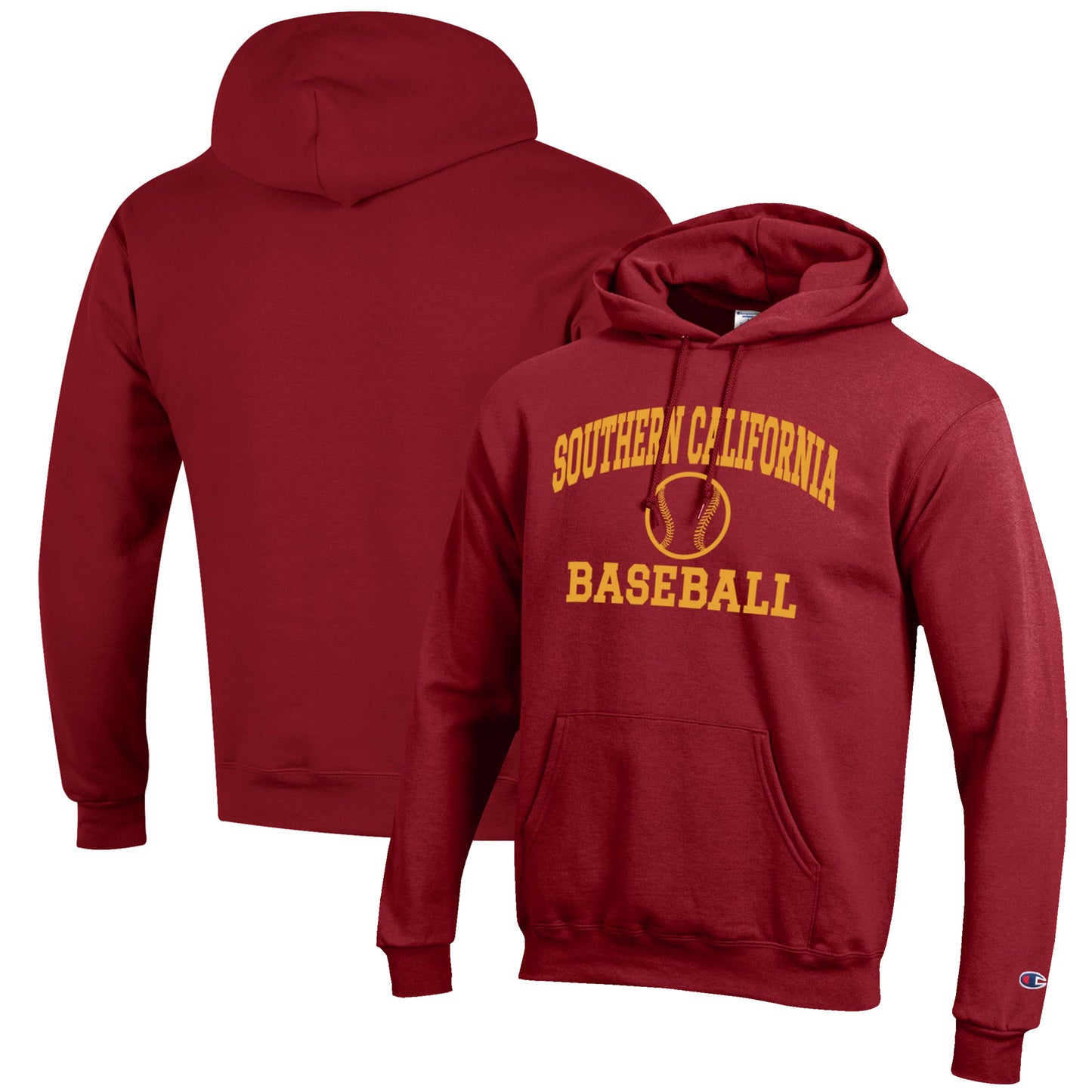 Men's Champion Cardinal USC Trojans Baseball Icon Pullover Hoodie