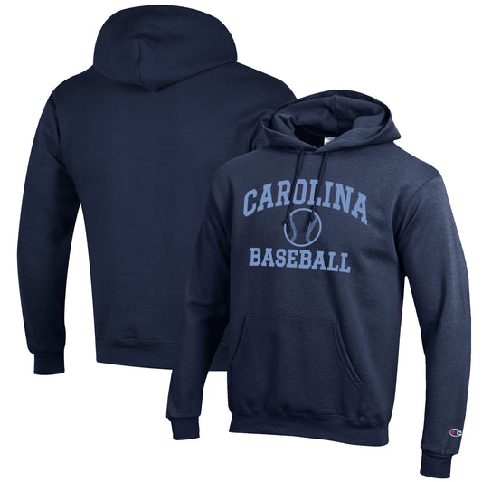 Men's Champion Navy North Carolina Tar Heels Baseball Icon Pullover Hoodie
