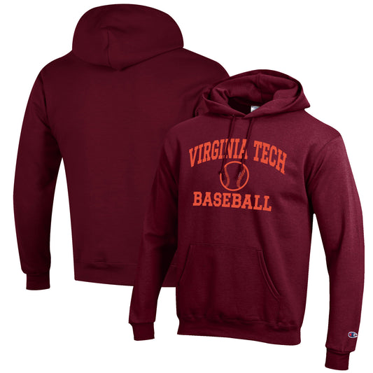 Men's Champion Maroon Virginia Tech Hokies Baseball Icon Pullover Hoodie