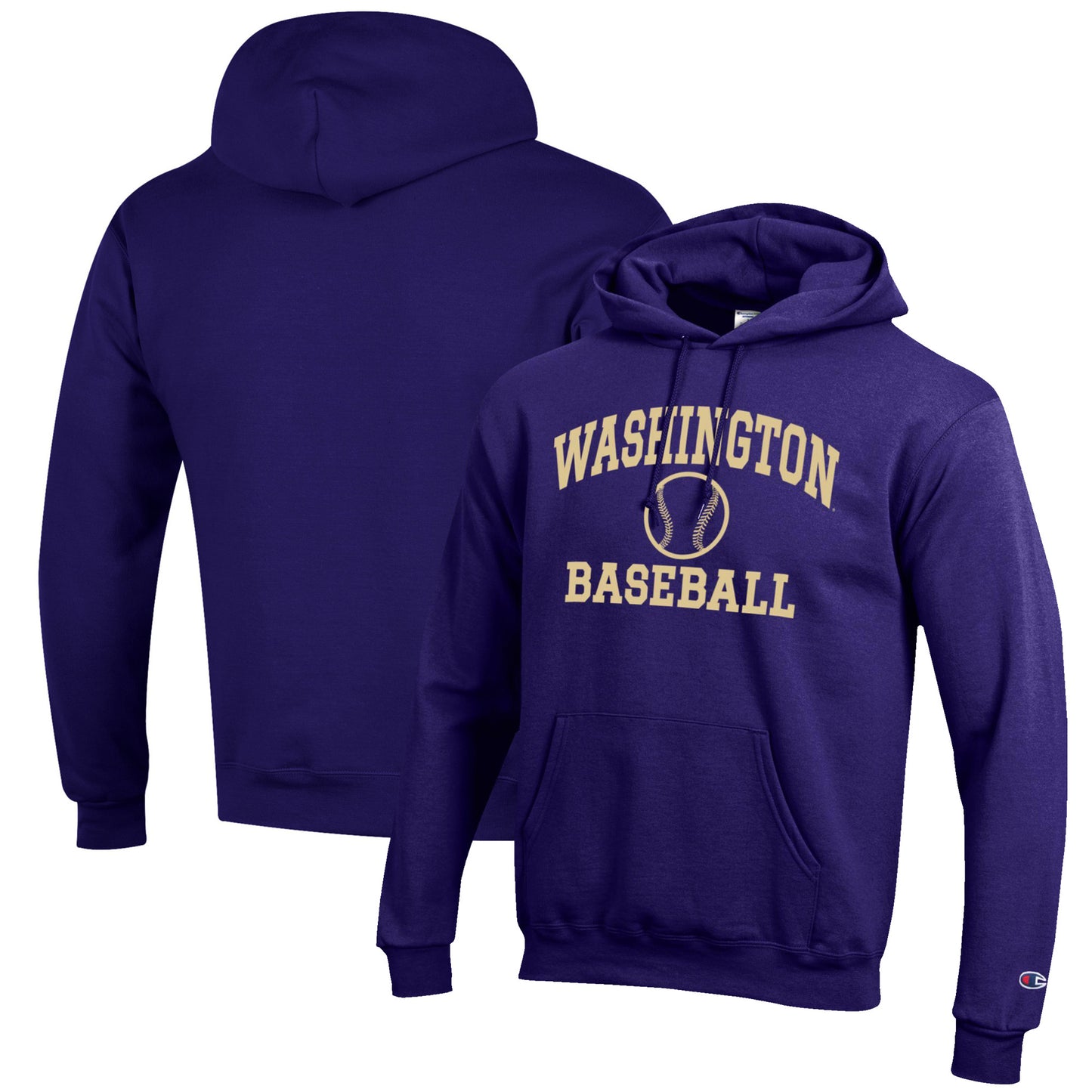 Men's Champion Purple Washington Huskies Baseball Icon Pullover Hoodie