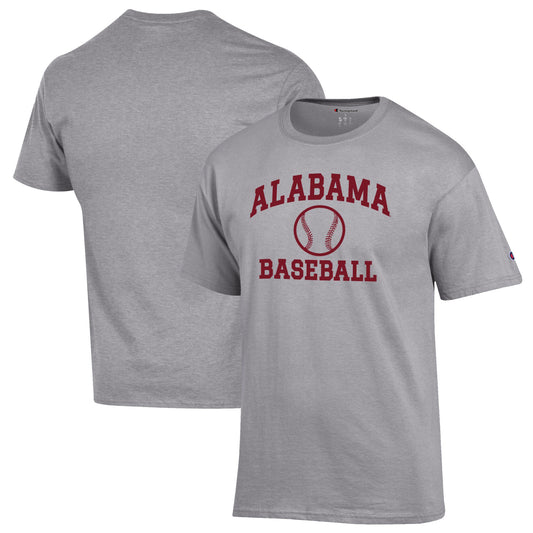 Men's Champion Gray Alabama Crimson Tide Baseball Icon T-Shirt