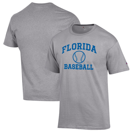 Men's Champion Gray Florida Gators Baseball Icon T-Shirt