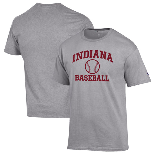 Men's Champion Gray Indiana Hoosiers Baseball Icon T-Shirt