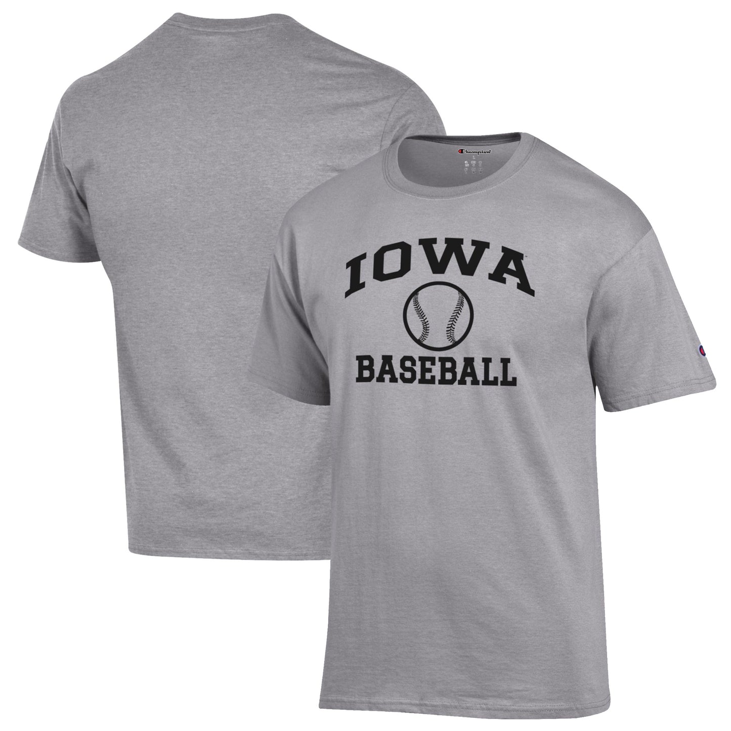 Men's Champion Gray Iowa Hawkeyes Baseball Icon T-Shirt