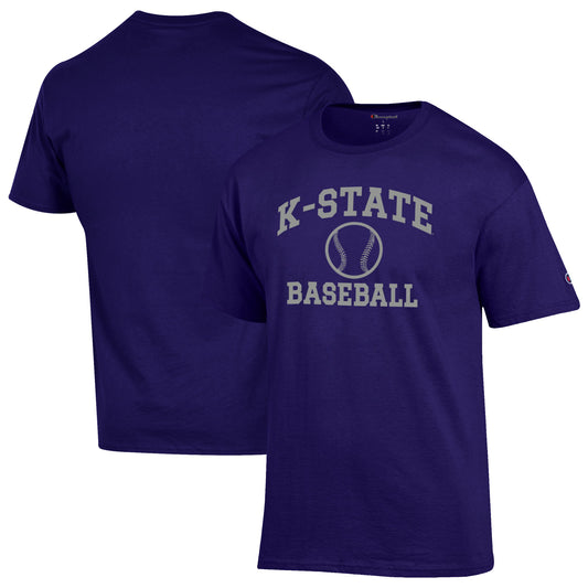 Men's Champion Purple Kansas State Wildcats Baseball Icon T-Shirt
