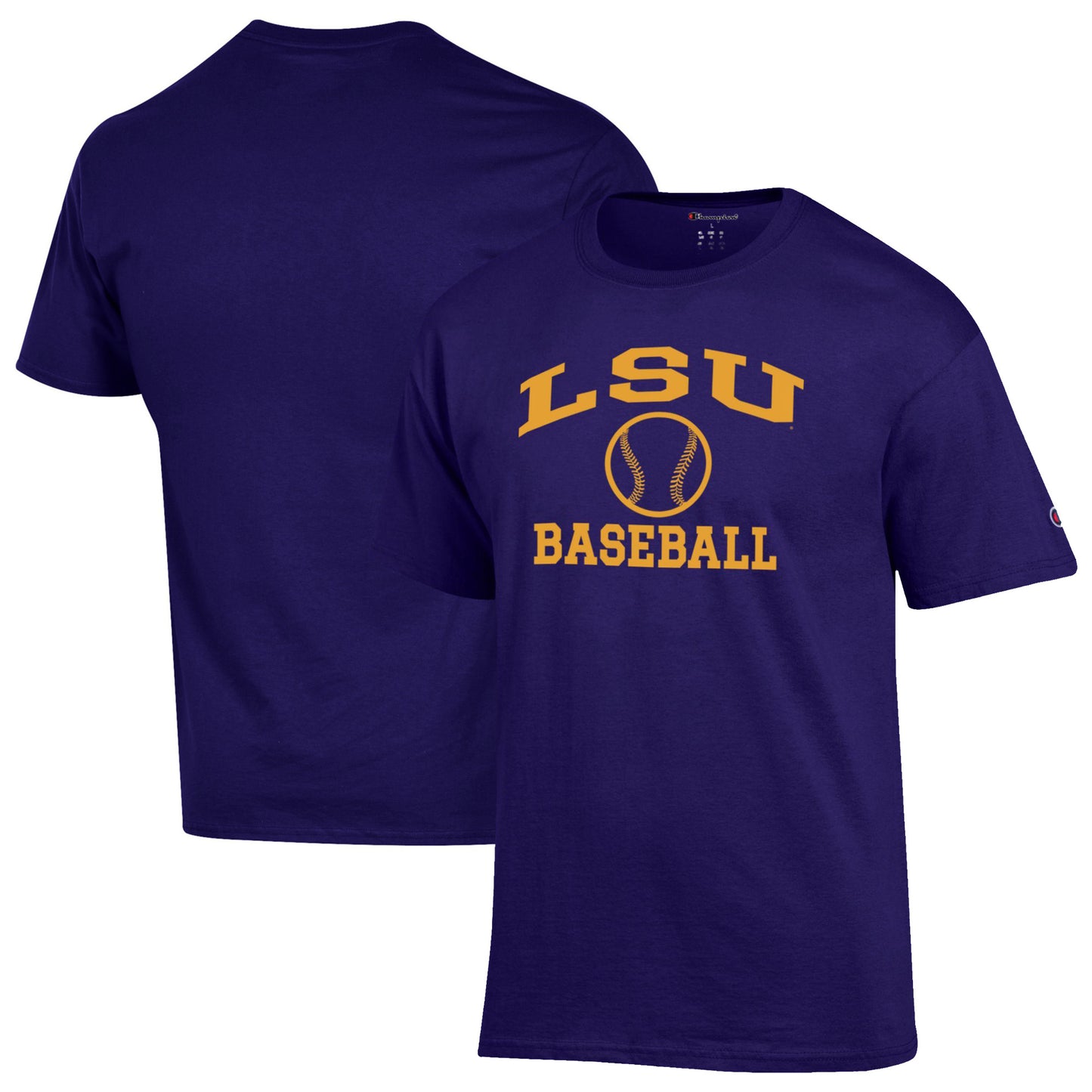 Men's Champion Purple LSU Tigers Baseball Icon T-Shirt