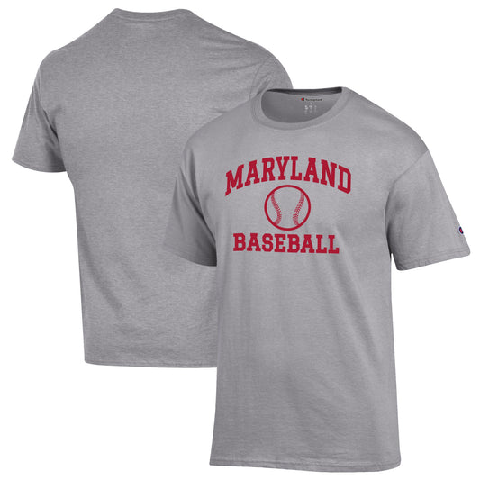 Men's Champion Gray Maryland Terrapins Baseball Icon T-Shirt