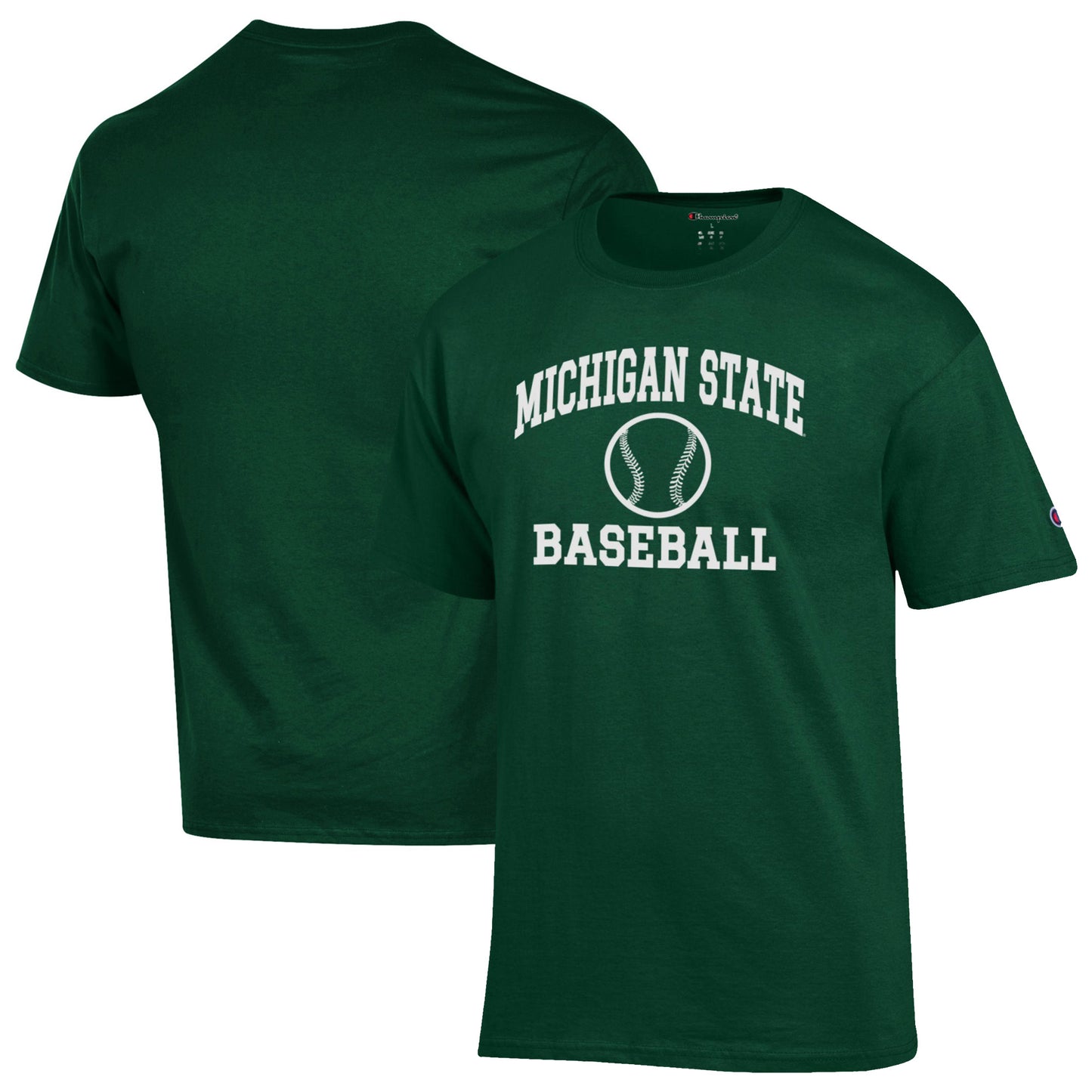 Men's Champion Green Michigan State Spartans Baseball Icon T-Shirt