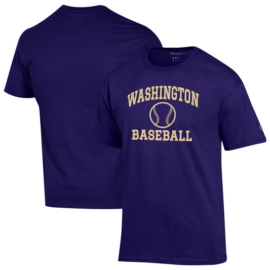 Men's Champion Purple Washington Huskies Baseball Icon T-Shirt