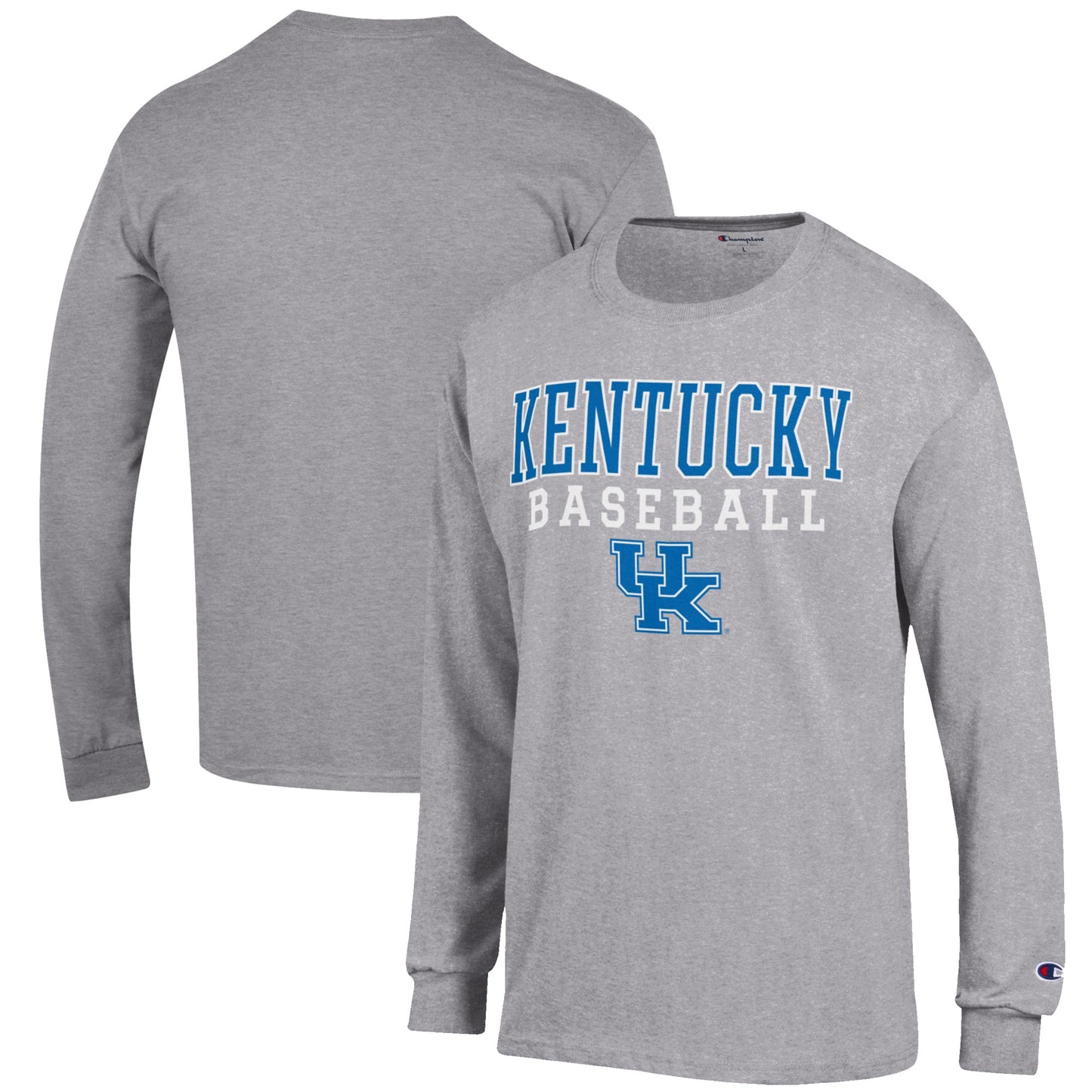 Men's Champion Gray Kentucky Wildcats Baseball Stack Long Sleeve T-Shirt