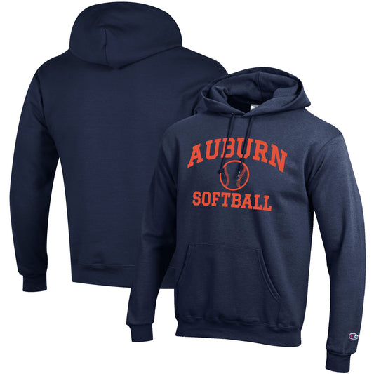 Men's Champion Navy Auburn Tigers Softball Icon Pullover Hoodie