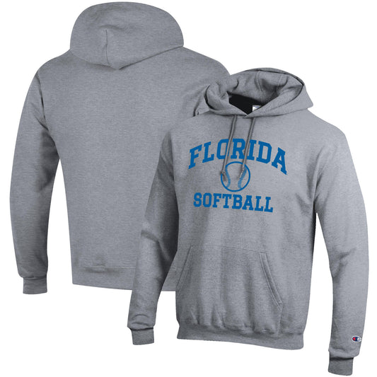 Men's Champion Gray Florida Gators Softball Icon Pullover Hoodie