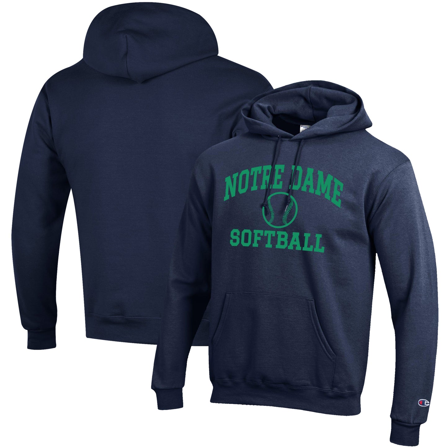 Men's Champion Navy Notre Dame Fighting Irish Softball Icon Pullover Hoodie