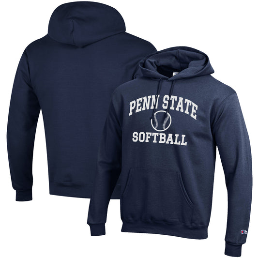 Men's Champion Navy Penn State Nittany Lions Softball Icon Pullover Hoodie