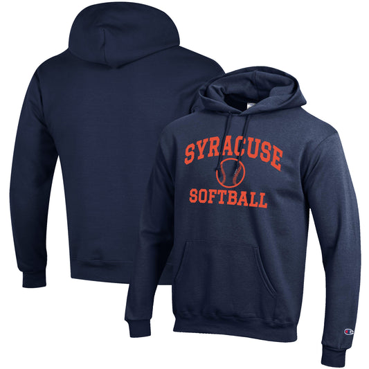 Men's Champion Navy Syracuse Orange Softball Icon Pullover Hoodie