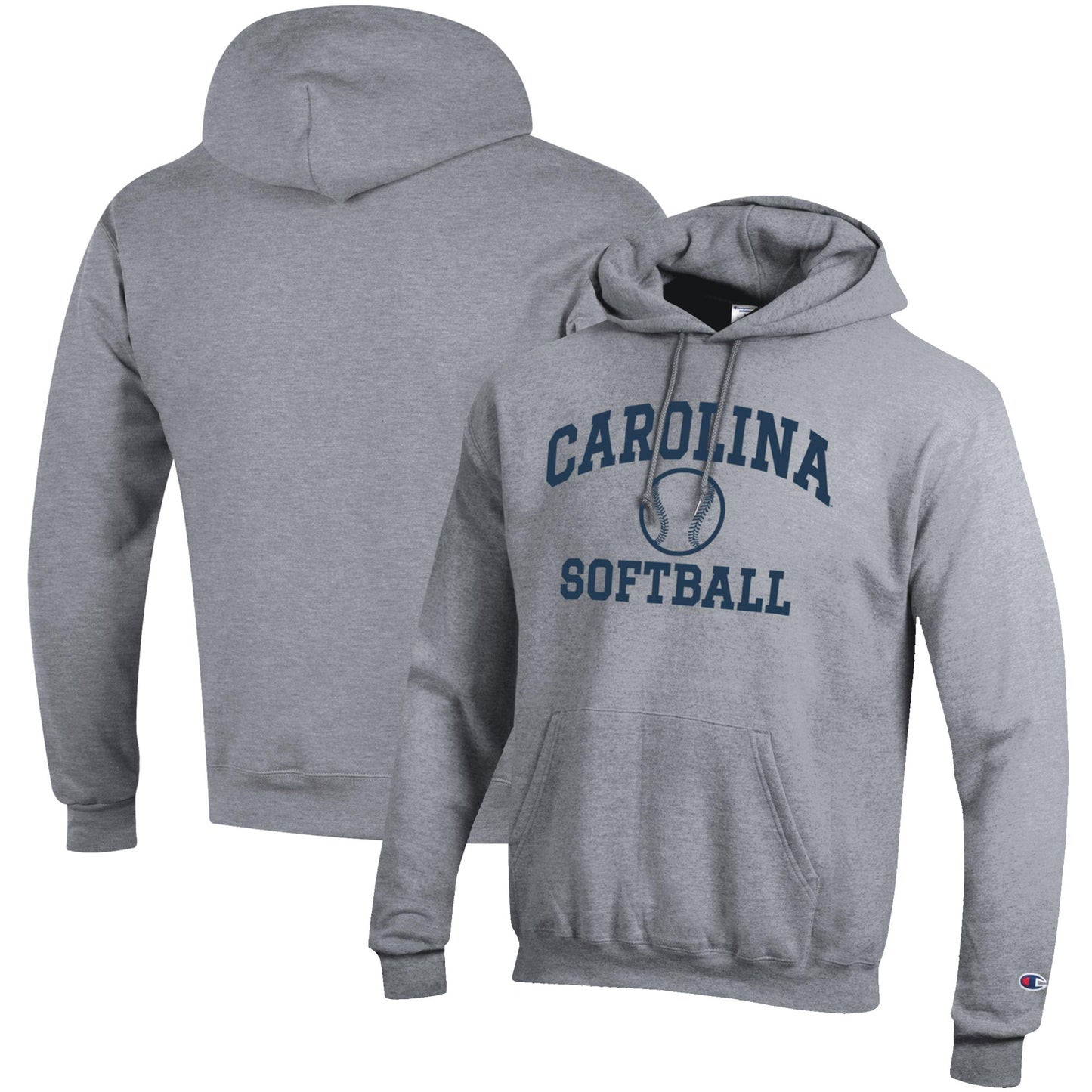 Men's Champion Gray North Carolina Tar Heels Softball Icon Pullover Hoodie