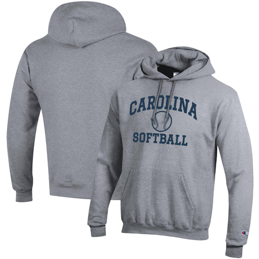 Men's Champion Gray North Carolina Tar Heels Softball Icon Pullover Hoodie