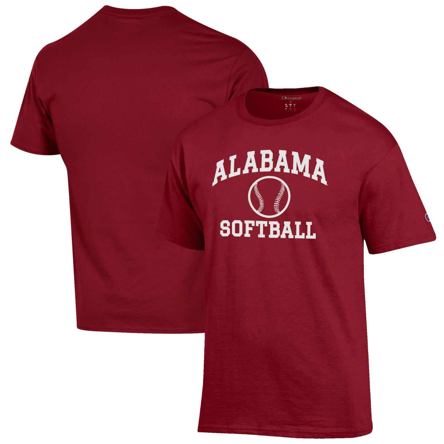 Men's Champion Crimson Alabama Crimson Tide Softball Icon T-Shirt