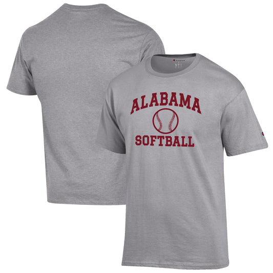 Men's Champion Gray Alabama Crimson Tide Softball Icon T-Shirt