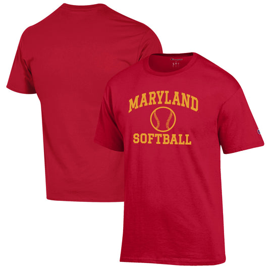 Men's Champion Red Maryland Terrapins Softball Icon T-Shirt