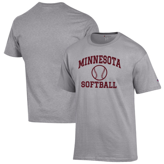 Men's Champion Gray Minnesota Golden Gophers Softball Icon T-Shirt