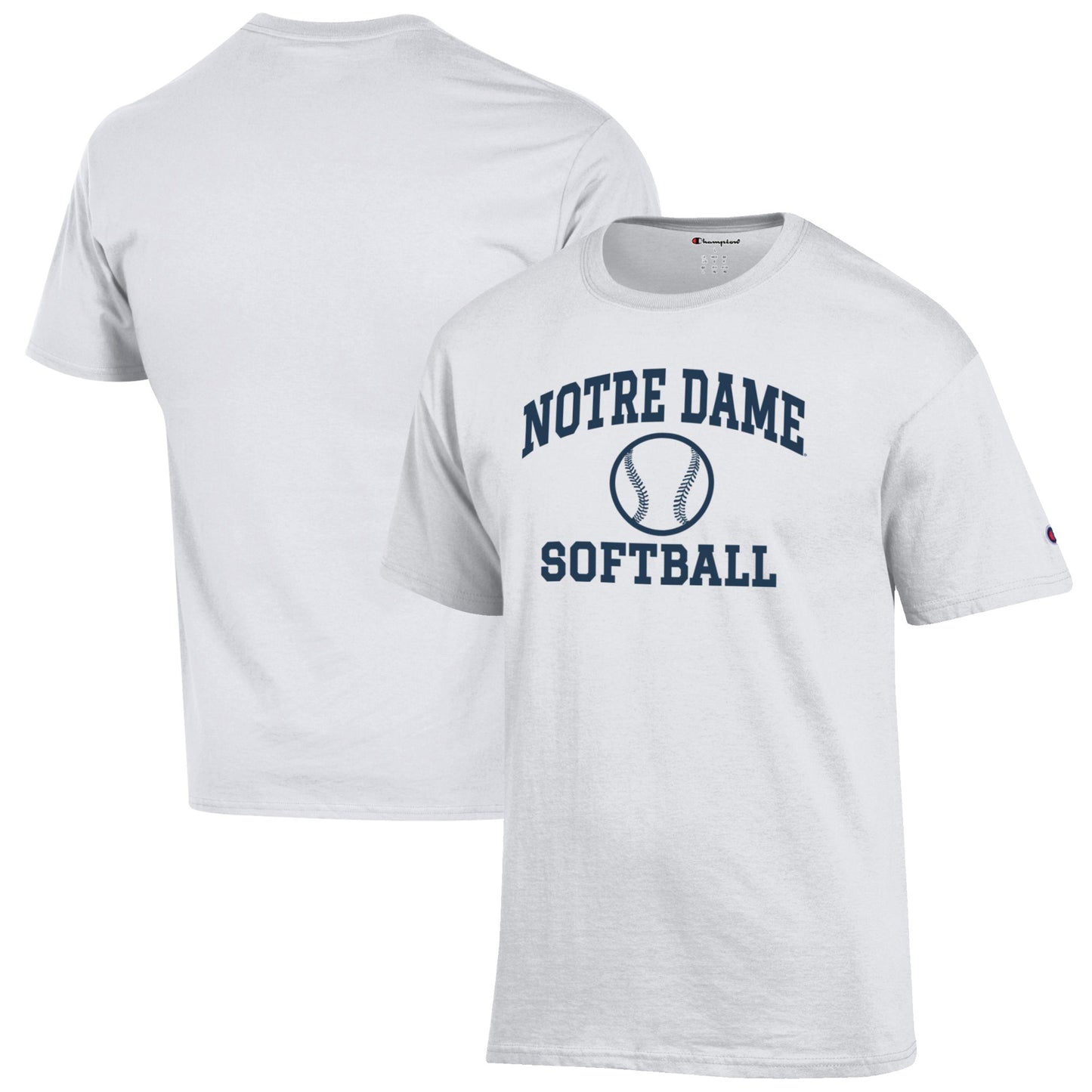 Men's Champion White Notre Dame Fighting Irish Softball Icon T-Shirt