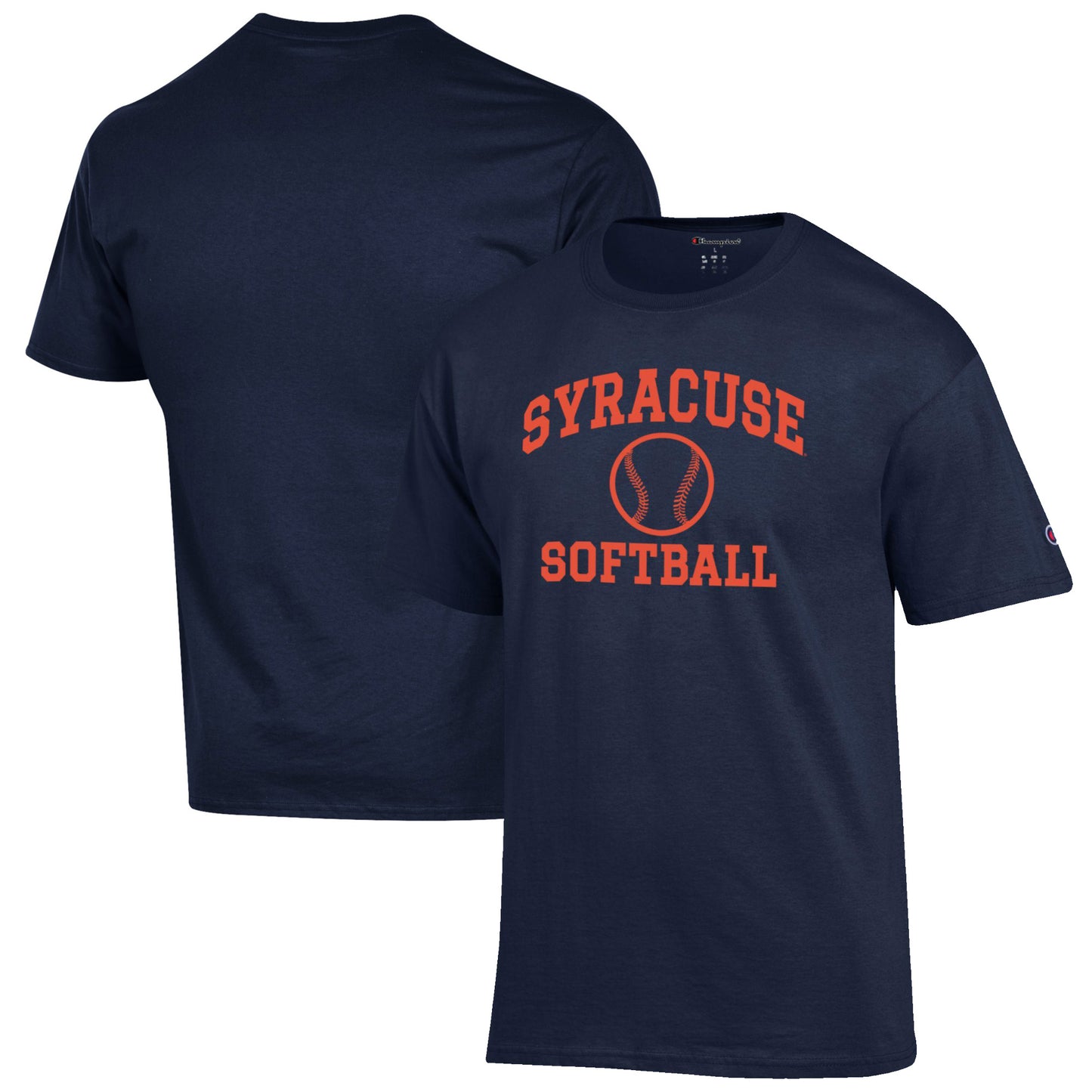 Men's Champion Navy Syracuse Orange Softball Icon T-Shirt