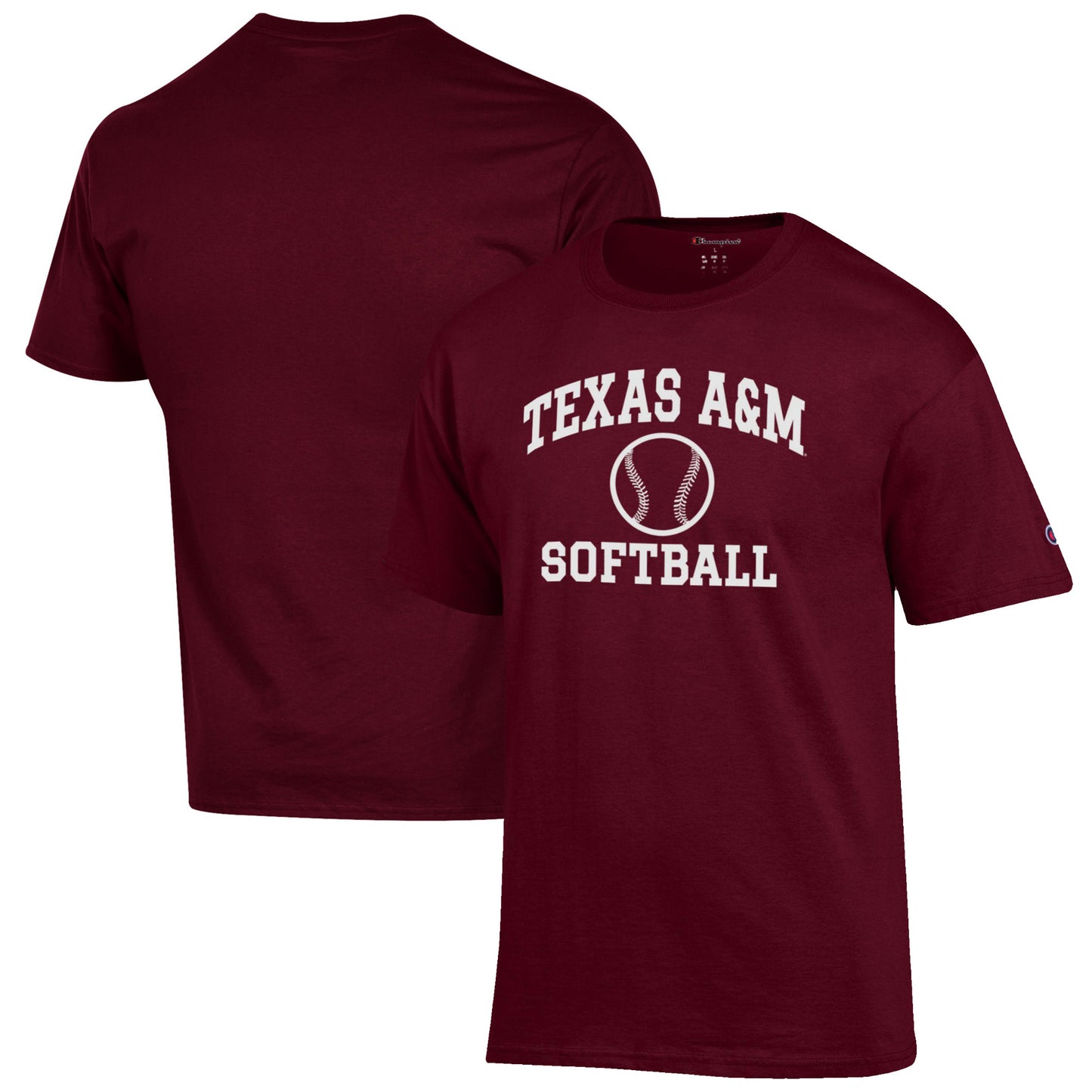 Men's Champion Maroon Texas A&M Aggies Softball Icon T-Shirt