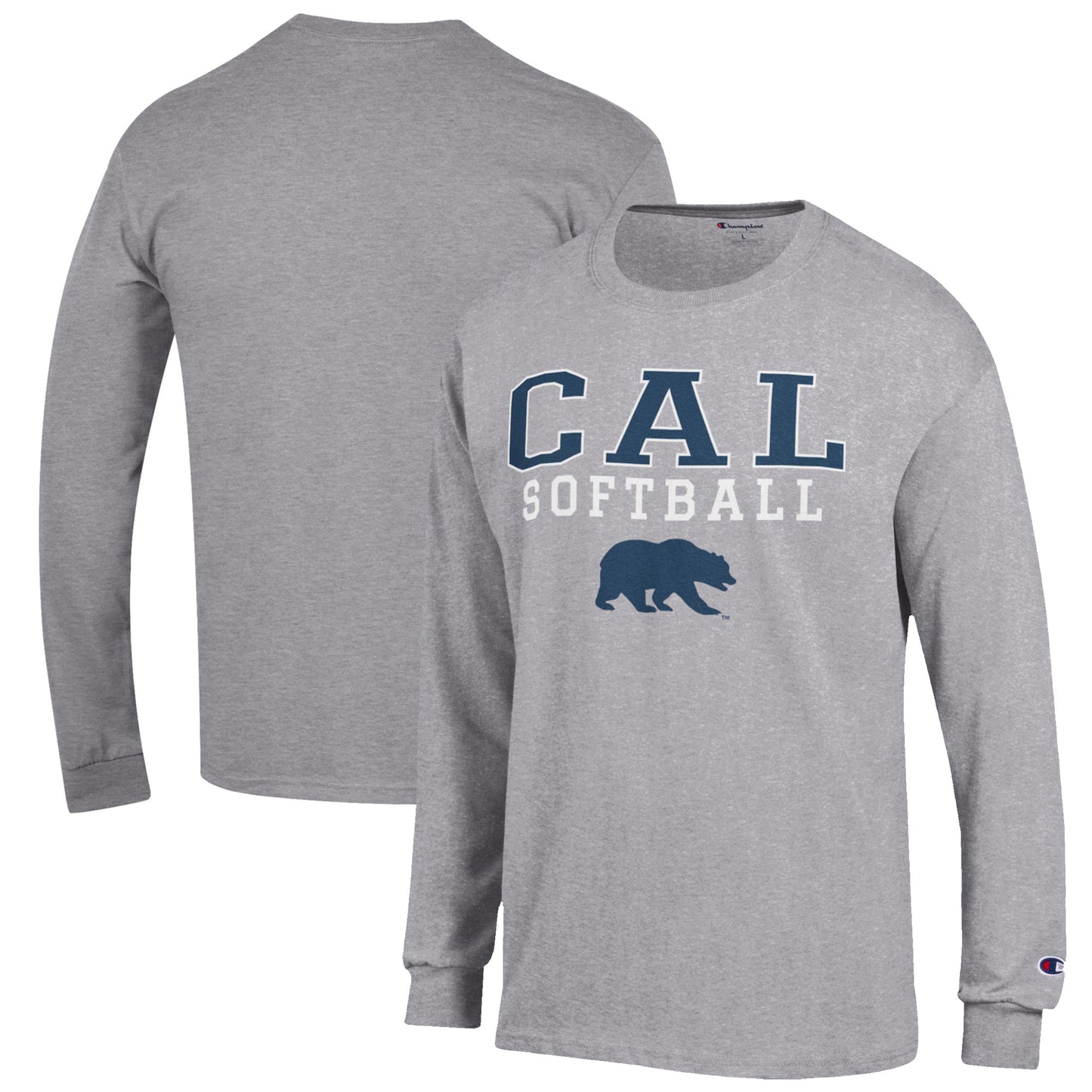 Men's Champion Gray Cal Bears Softball Stack Long Sleeve T-Shirt