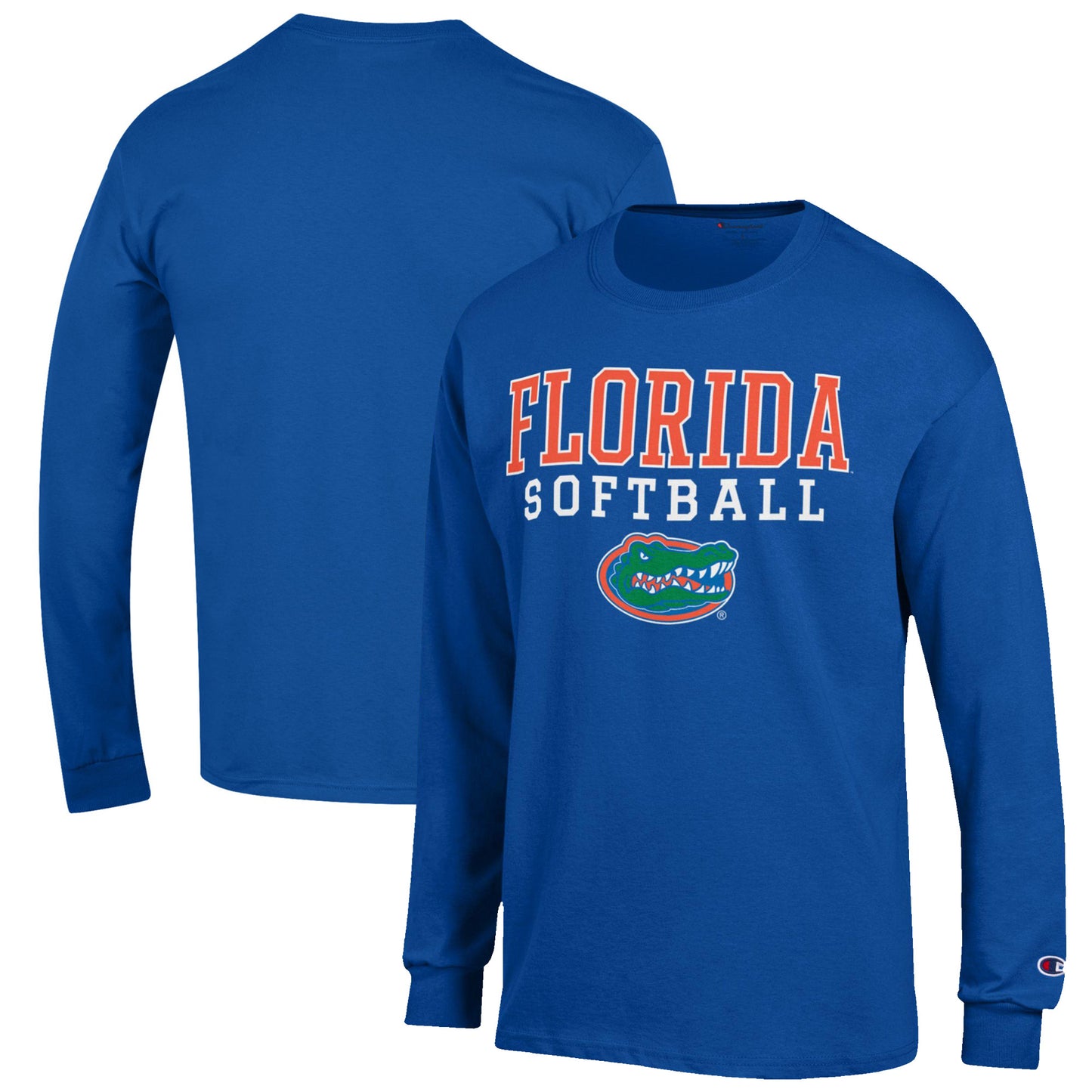 Men's Champion Royal Florida Gators Softball Stack Long Sleeve T-Shirt