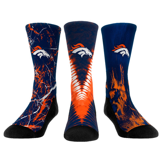 Unisex Rock Em Socks Denver Broncos 3-Pack Crew Socks Set